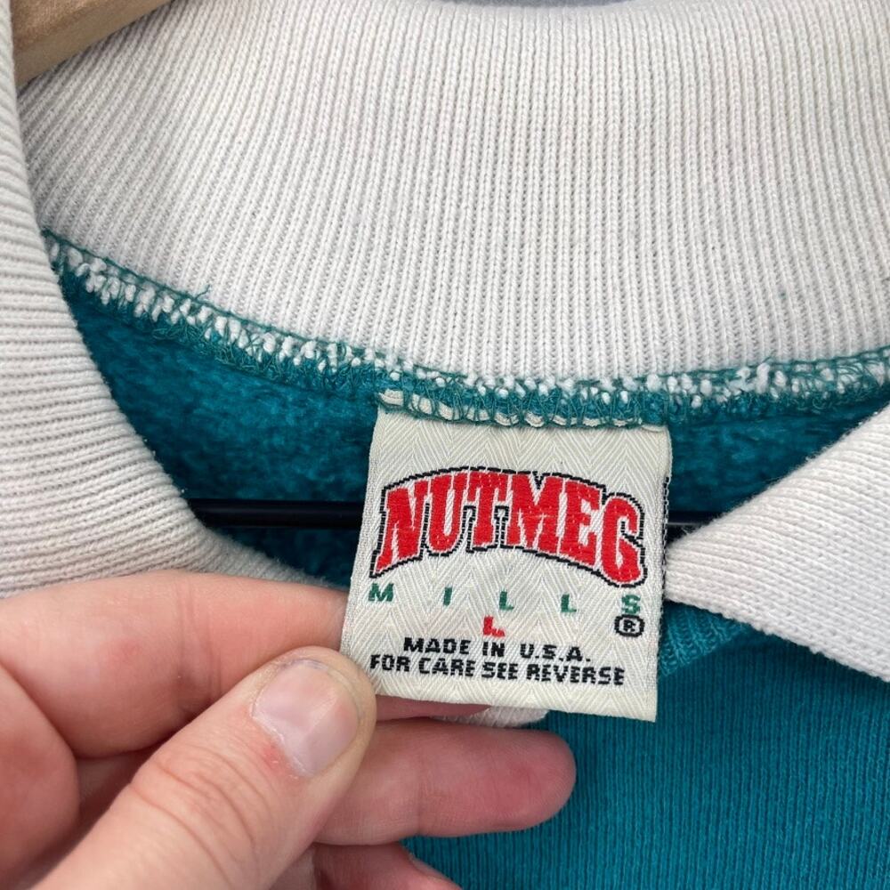 Vintage Nutmeg 90s Farm Girl Sweatshirt Womens Lg Double Collar Cottage Prairie - Picture 7 of 15